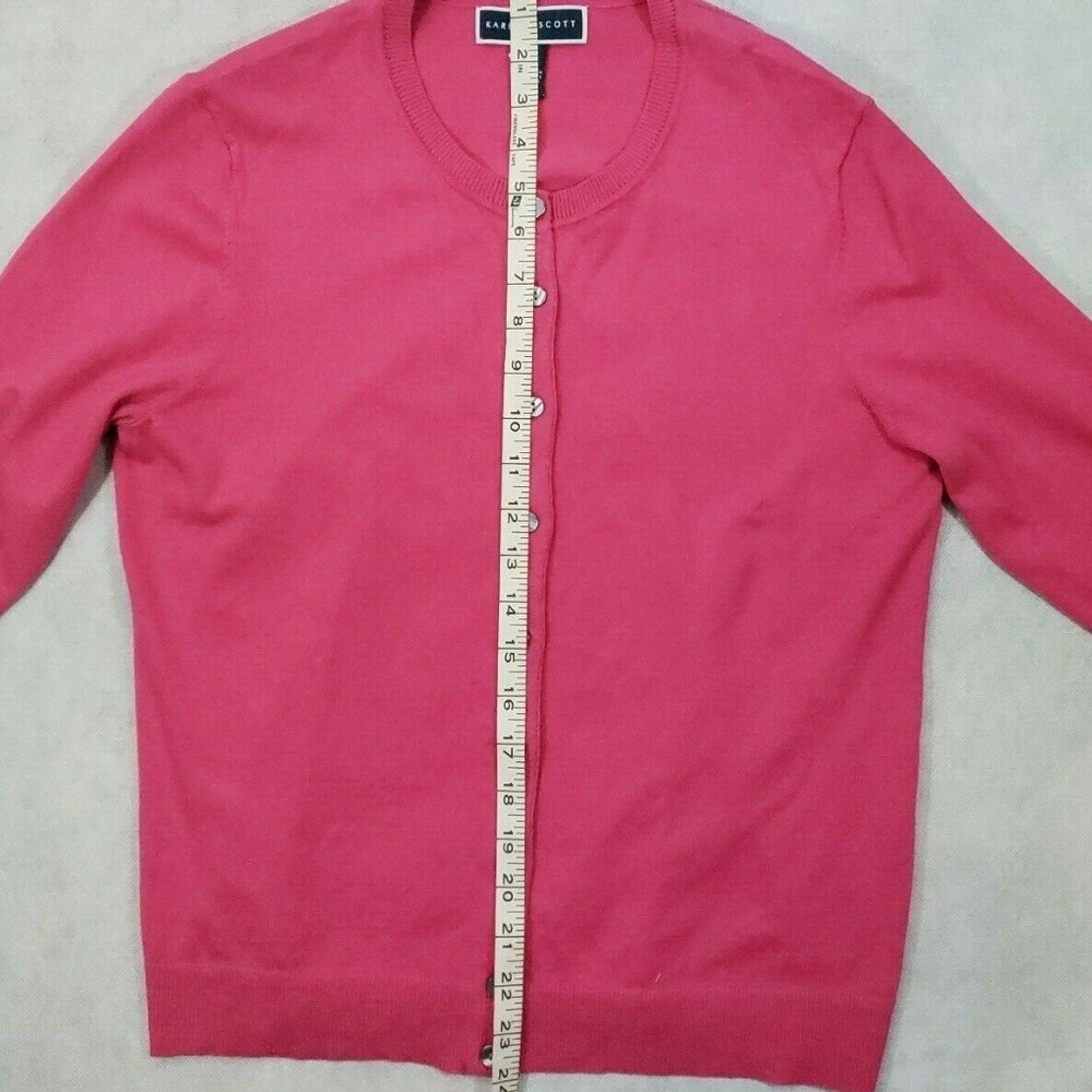 NWT Karen Scott Petite Large Cardigan Pink - Picture 7 of 8